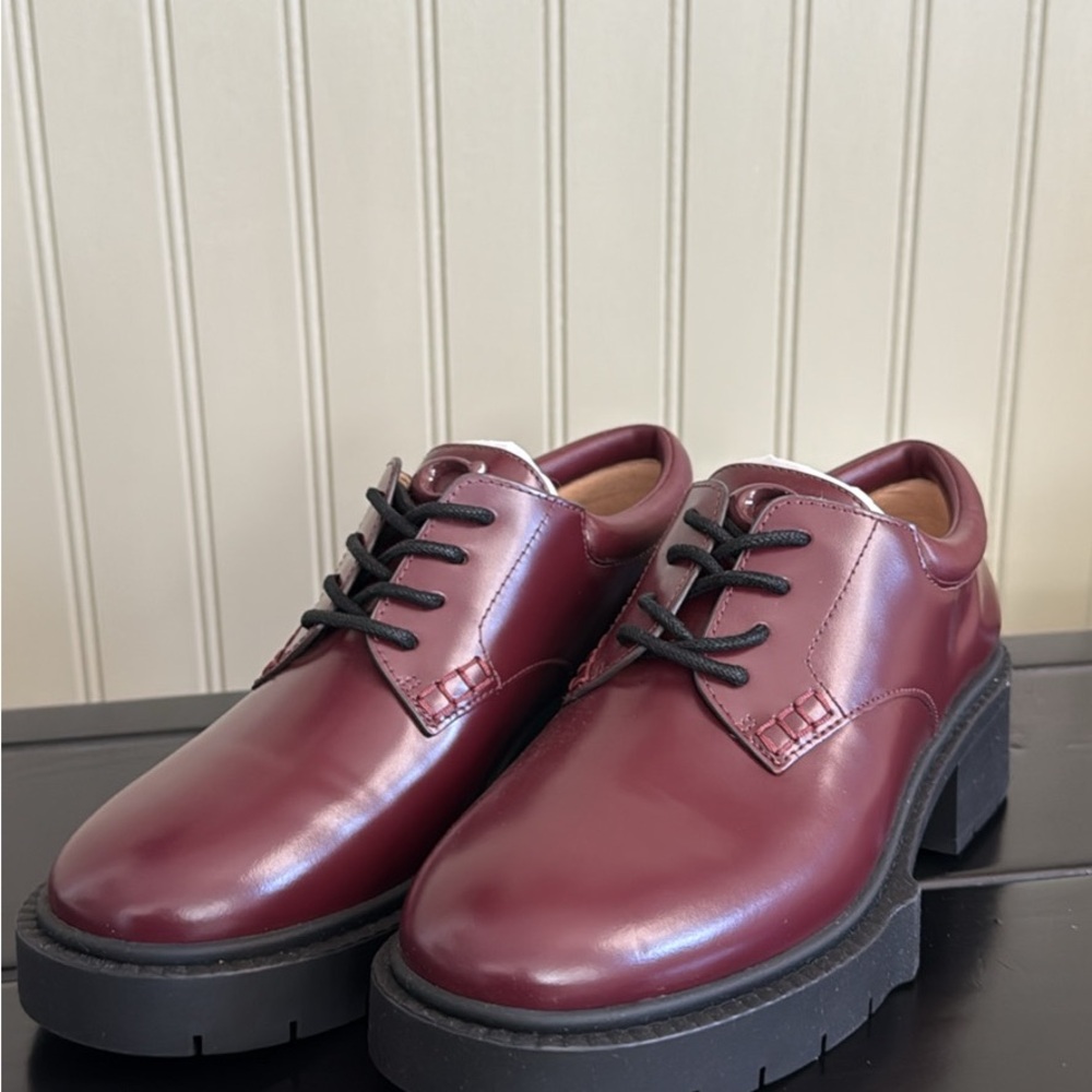 Coach Lyla Merlot Platform Shoes with Black Accents